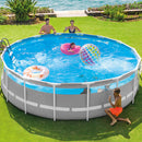 Intex Piscina Prisma Frame Clearview, con Pompa Filtro 3785 L/h, Scaletta e Teli, 427x107 cm