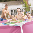 Intex Piscina Metal Frame Rotonda Rosa, con Pompa Filtro 1250 L/h, 244x76 cm