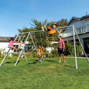 Intex Altalena Swing Set Grigia, Due Seggiolini, Dondolo e Trapezi, 465x249x203 cm