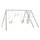 Intex Altalena Swing Set Grigia, Due Seggiolini, Dondolo e Trapezi, 465x249x203 cm