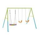 Intex Altalena con Due Seggiolini e Dondolo Nido, Acciaio, Verde e Azzurro, 343x235x200 cm