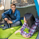 Intex Materasso Gonfiabile Camping Singolo in TPU, Verde, con Pompa Elettrica Portatile, 76x191x17 cm