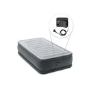 Intex Materasso Gonfiabile Dura-Beam Comfort Plush Elevated Singolo, con Pompa Elettrica Incorporata, PVC, Grigio, 99x191x46 cm