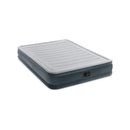 Intex Materasso Gonfiabile Dura-Beam Comfort Plush Matrimoniale, con Pompa Elettrica Incorporata, PVC, Grigio, 152x203x33 cm