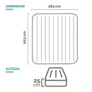 Intex Materasso Gonfiabile Dura-Beam Classic Downy Matrimoniale, PVC, Blu, 183x203x25 cm