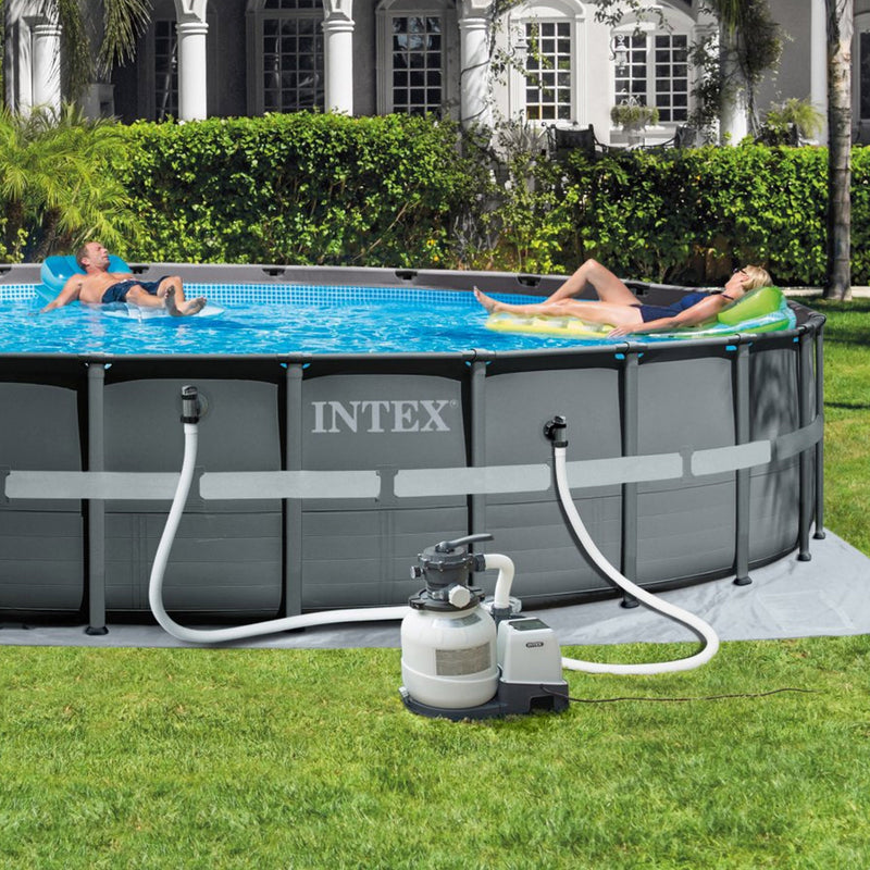 Intex Piscina Ultra XTR Frame rotonda con Pompa Filtro, Scaletta e Teli, 732x132 cm