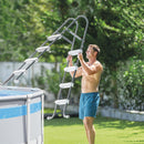 Intex Piscina Prisma Frame Clearview, con Pompa Filtro 3785 L/h, Scaletta e Teli, 427x107 cm
