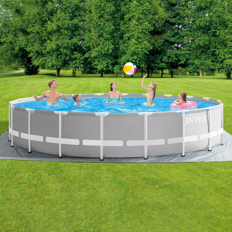 Intex Piscina Prisma Frame rotonda con Pompa Filtro, Scaletta e Teli, 610x132 cm
