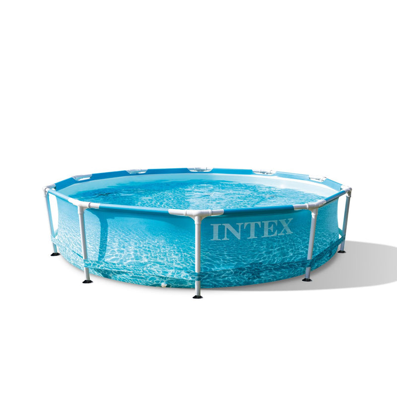 Intex Piscina Metal Frame Beachside Rotonda con Pompa Filtro, 305x76 cm