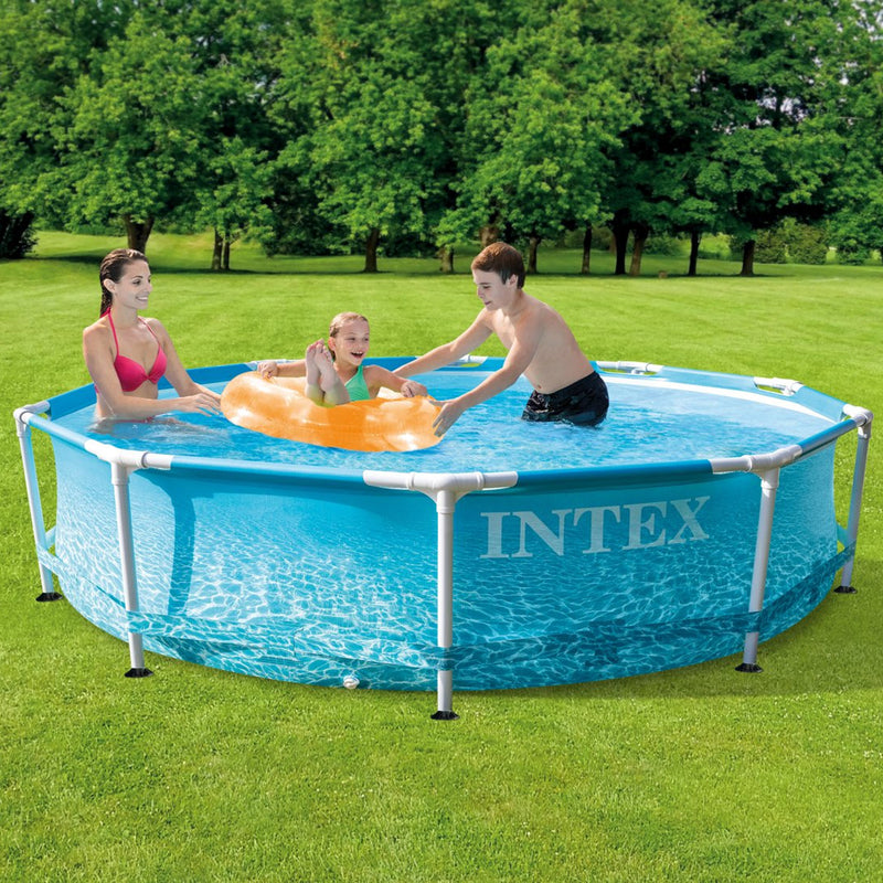 Intex Piscina Metal Frame Beachside Rotonda con Pompa Filtro, 305x76 cm