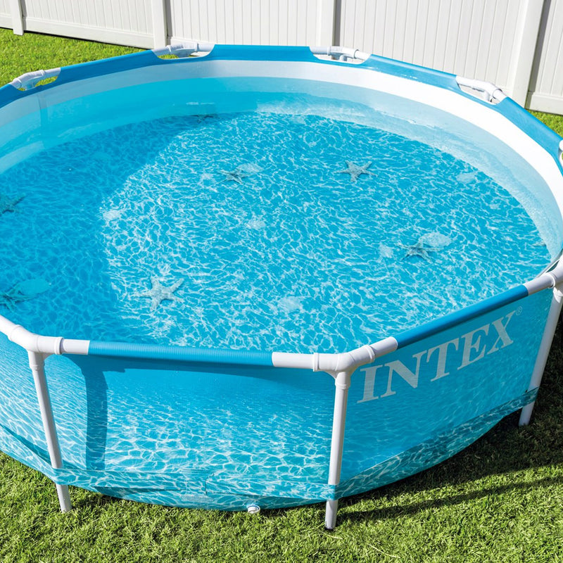 Intex Piscina Metal Frame Beachside Rotonda con Pompa Filtro, 305x76 cm