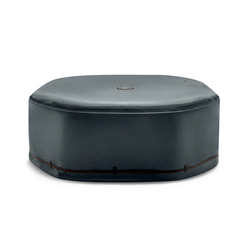 Intex PureSpa Bubble Plus Idromassaggio Gonfiabile, Ottagonale, 6 posti, PVC, con 140 Getti e Accessori, Grigio Ardesia, ⌀ 211x71 cm