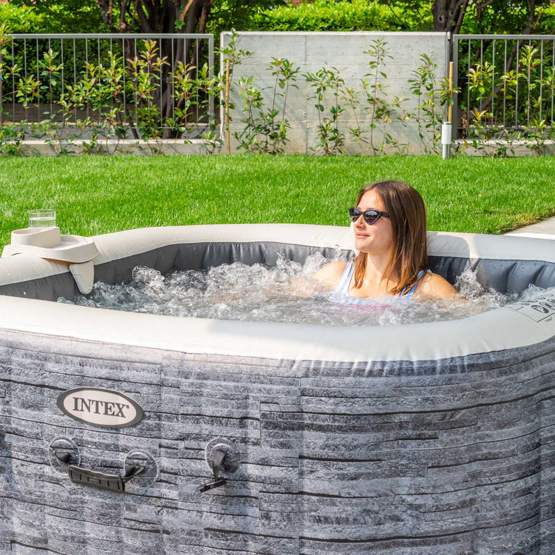 Naxos Pro - Intex PureSpa Greystone Deluxe quadrata, 4 posti, 175x175x71 cm