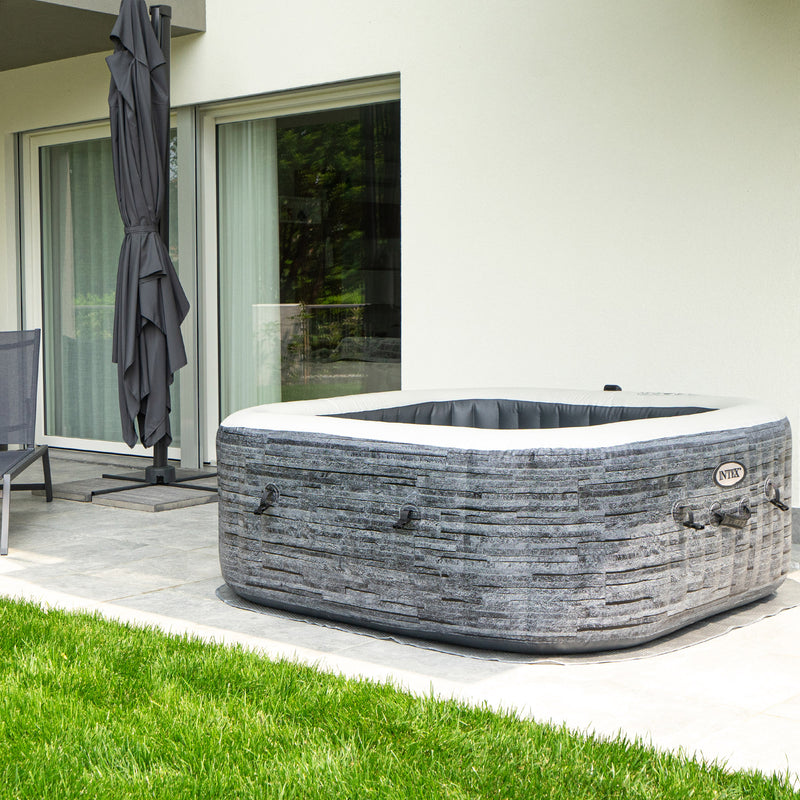 Naxos Pro - Intex PureSpa Greystone Deluxe quadrata, 4 posti, 175x175x71 cm