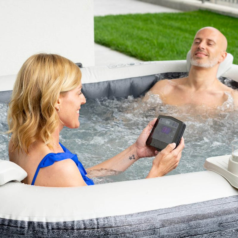 Naxos Pro - Intex PureSpa Greystone Deluxe quadrata, 4 posti, 175x175x71 cm