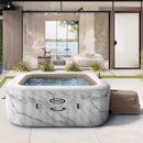 Corsica Pro - Intex PureSpa Vasca Idromassaggio Calacatta Quadrata, 4 posti, 140 Getti e 4 Jet, Riscaldatore, PVC, Multicolore, 175x175x71 cm