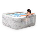 Paros Pro - Intex SPA Idromassaggio Gonfiabile Quadrato PureSpa Calacatta Dual Zone, 4 Posti, 140 Getti, PVC, Multicolore, 175x175x71 cm