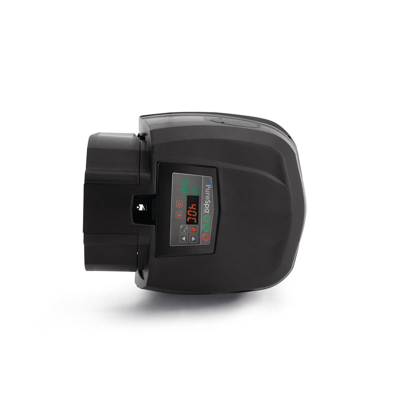 Sardegna Pro - Intex SPA PureSpa Bubble Glow Deluxe Idromassaggio Gonfiabile, Rotonda, 4 posti, PVC, con Illuminazione LED, 140 Getti e Accessori, Nero, ⌀ 196x71 cm