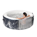Sardegna Pro - Intex SPA PureSpa Bubble Glow Deluxe Idromassaggio Gonfiabile, Rotonda, 4 posti, PVC, con Illuminazione LED, 140 Getti e Accessori, Nero, ⌀ 196x71 cm