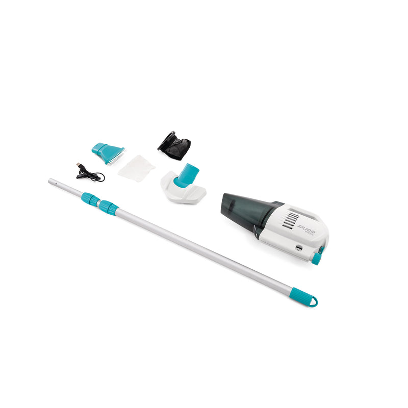 Intex Aspirapolvere Vacuum Ricaricabile ZR100 per Piscine e Spa, con Asta 239 cm e due Teste Aspiratrici
