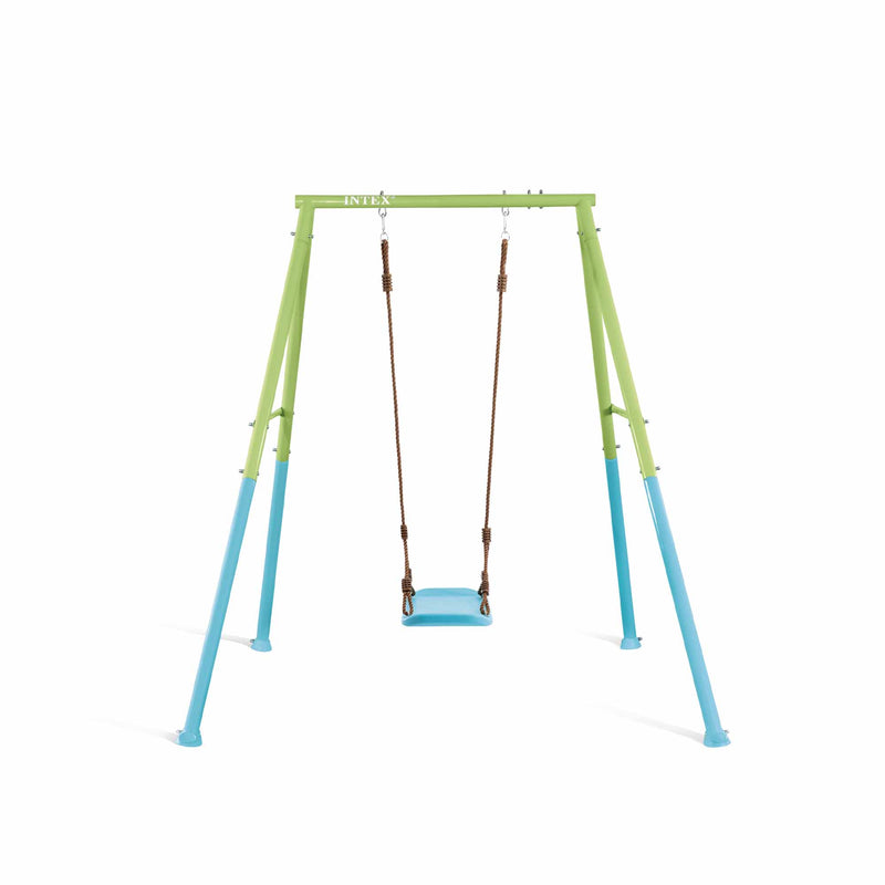 Intex Seggiolino Altalena Azzurro con Corde, Plastica, 69x35x150 cm