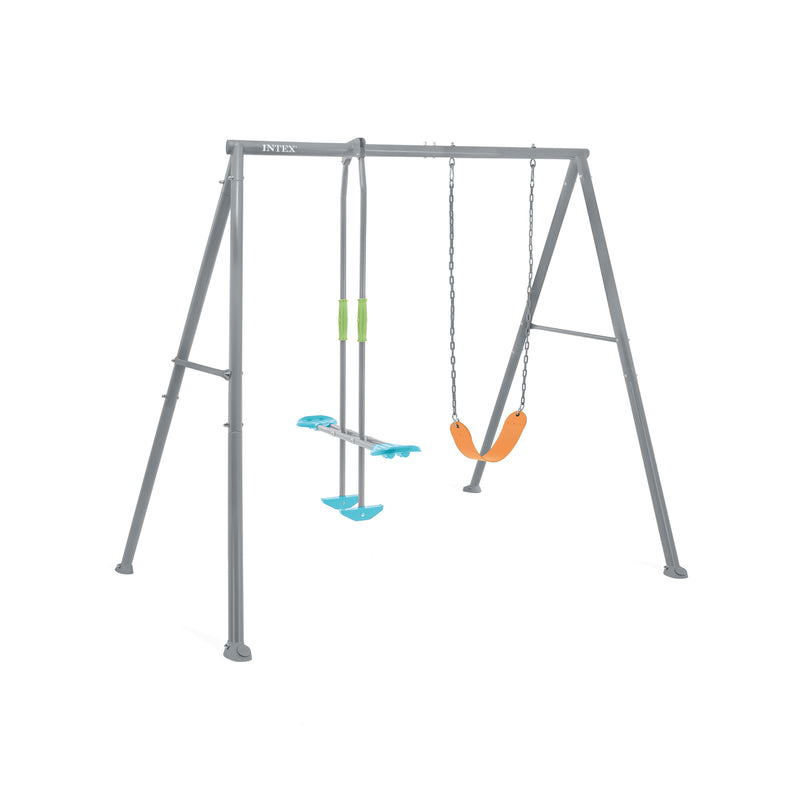 Intex Altalena Swing Set Grigia, Seggiolino e Dondolo, 249x249x203 cm
