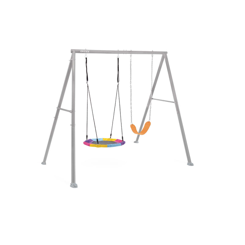 Intex Altalena con Seggiolino e Dondolo Nido, Acciaio, Grigio, 254x235x200 cm