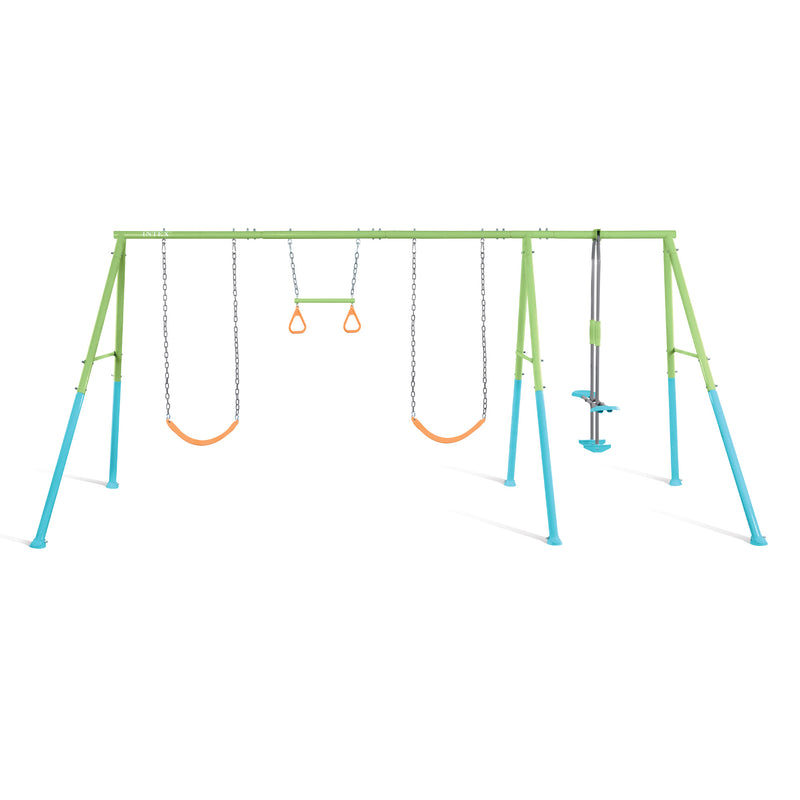 Intex Altalena Swing Set Colorata, Due Seggiolini, Dondolo e Trapezi, 465x249x203 cm