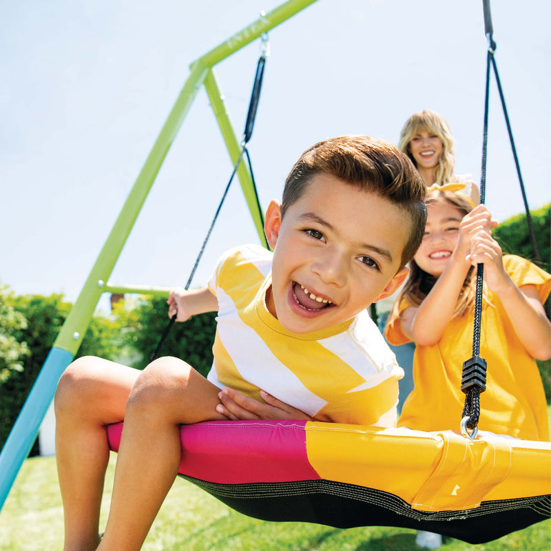 Intex Set Altalena e Scivolo Indipendente, con Due Seggiolini, Un Dondolo Nido e Un Dondolo Due Posti, Acciaio