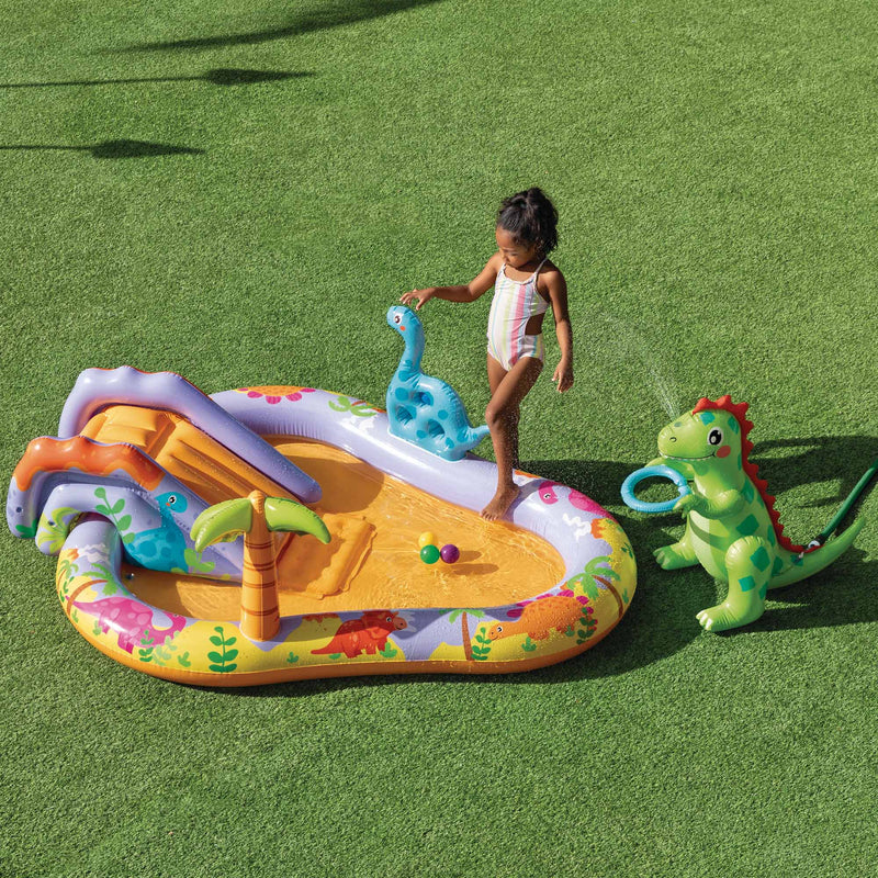 Intex Piscina Gonfiabile Play Center Dino Park, 201x157x69 cm, 2+ Anni
