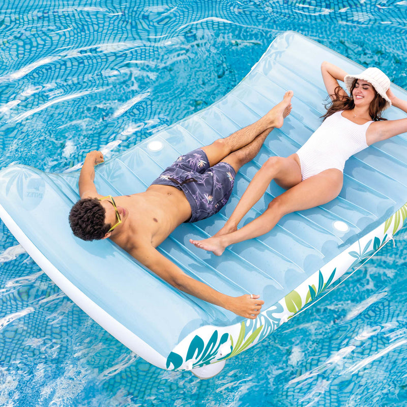 Intex Materassino Lounge Mare Gonfiabile Tropical, con Tettoia Parasole Removibile, 224x150x165