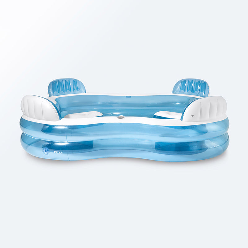 Intex Piscina Gonfiabile Family Quadrata, con Quattro Sedili, 229x229x66 cm