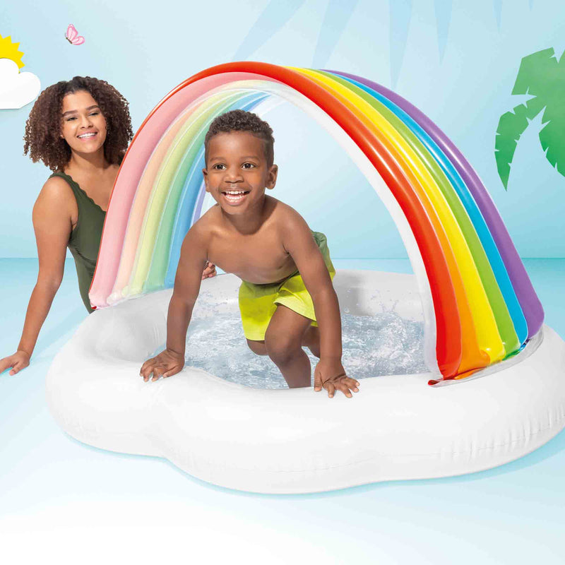 Intex Piscina Gonfiabile Baby Arcobaleno, 142x119x84 cm