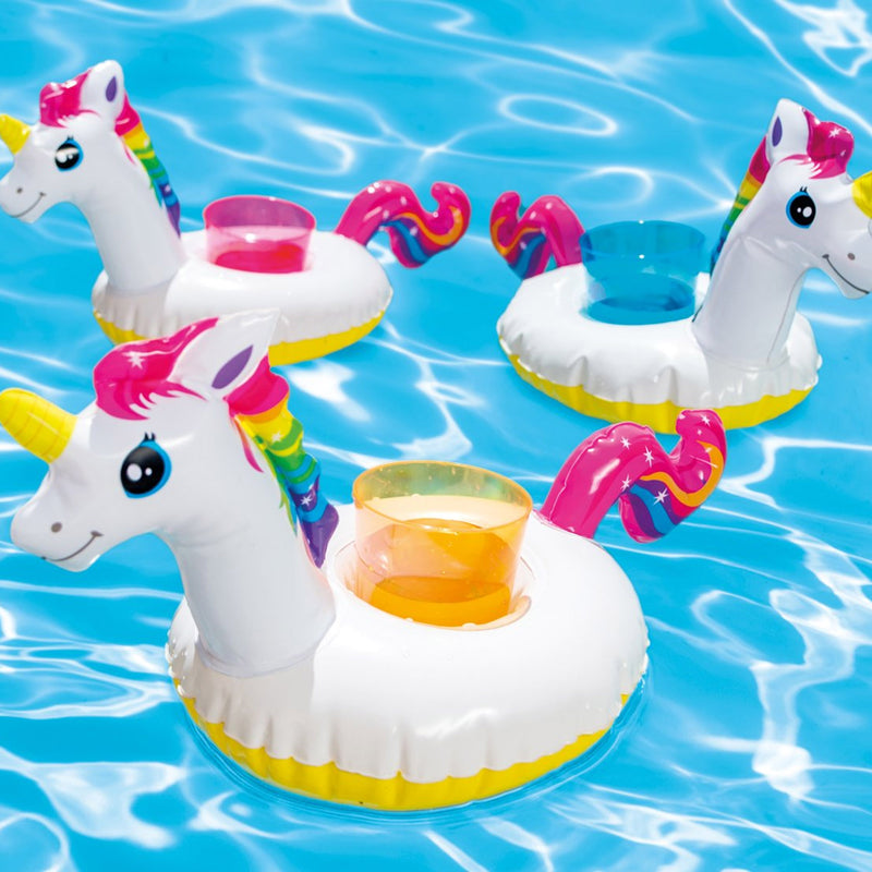 Intex Porta Bicchieri Unicorno, 3 pezzi, 38x17x20 cm