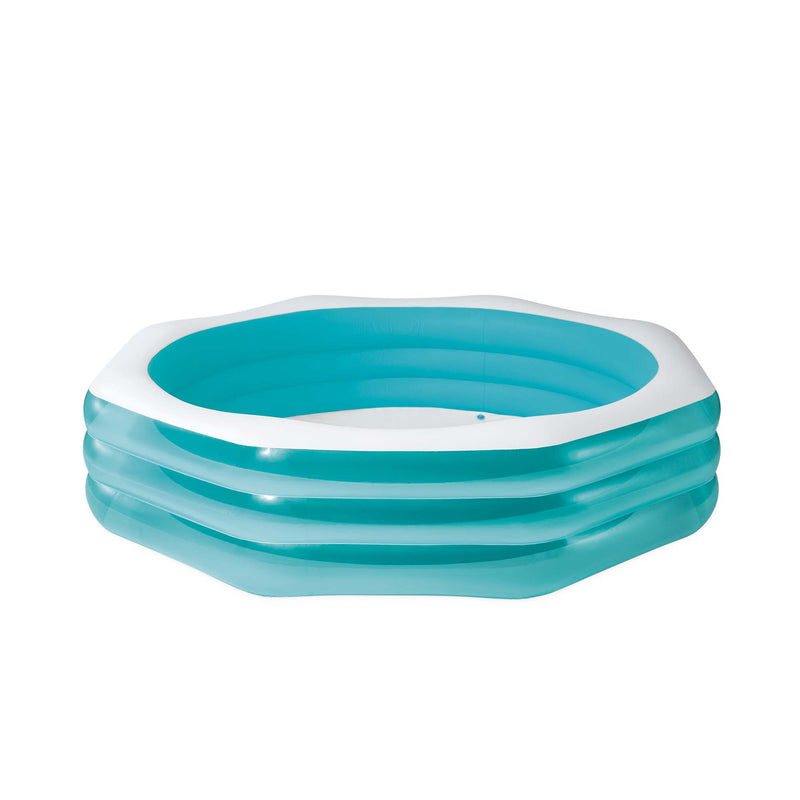 Intex Piscina Gonfiabile Swim Center Family Ottagonale, PVC, Azzurro, 254x254x56 cm