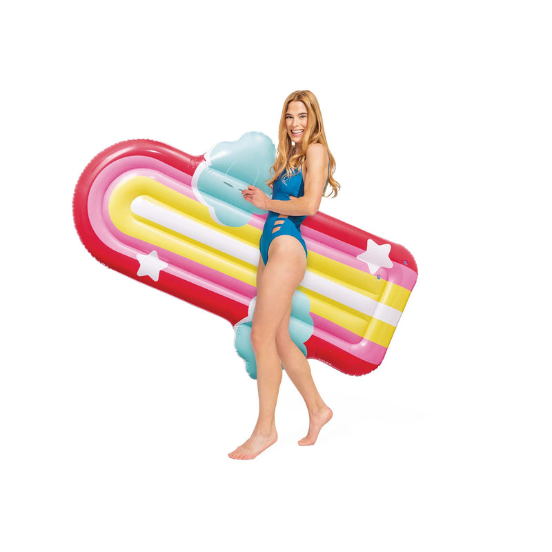 Intex Materassino Mare Gonfiabile Rainbow con Nuvole, PVC, Multicolore, 175x117x20 cm