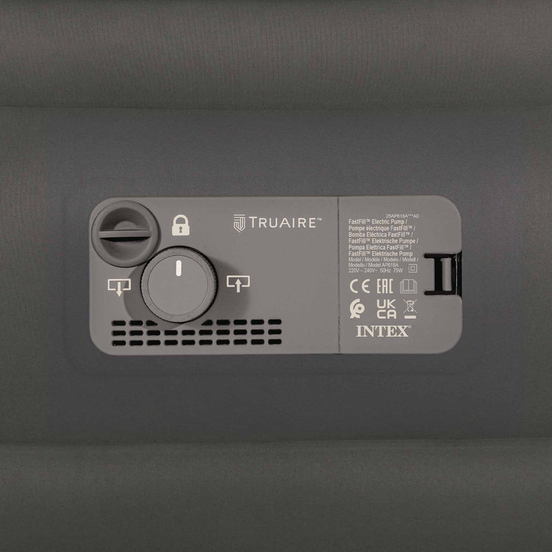Intex Materasso Gonfiabile Matrimoniale TruAire, con Pompa Elettrica Incorporata, 152x203x33 cm