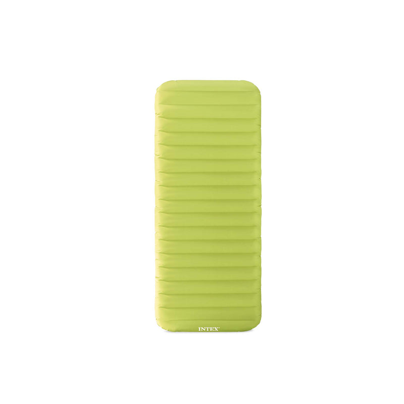 Intex Materasso Gonfiabile Camping Singolo in TPU, Verde, con Pompa Elettrica Portatile, 76x191x17 cm