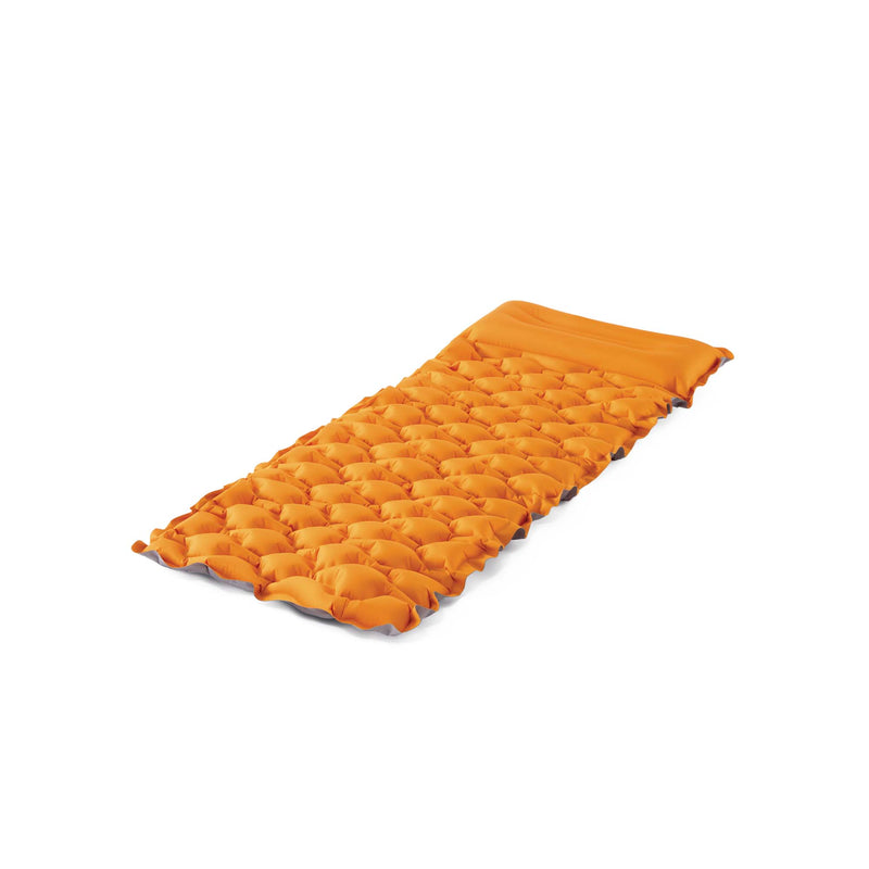 Intex Materasso Gonfiabile Camping Singolo in TPU, Struttura Ondulata, Arancione, 71x191x11 cm