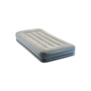 Intex Materasso Gonfiabile Dura-Beam Pillow Rest Mid-Rise Singolo, con Pompa Elettrica Incorporata, PVC, Grigio, 99x191x30 cm