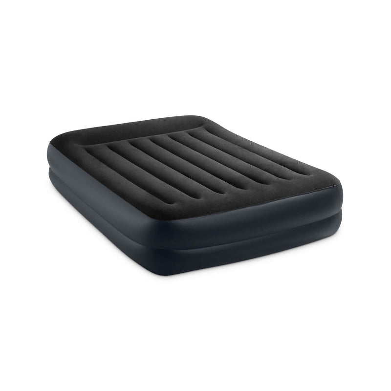Intex Materasso Dura-Beam Pillow Rest Raised Matrimoniale, con Pompa Elettrica Incorporata, 152x203x42 cm