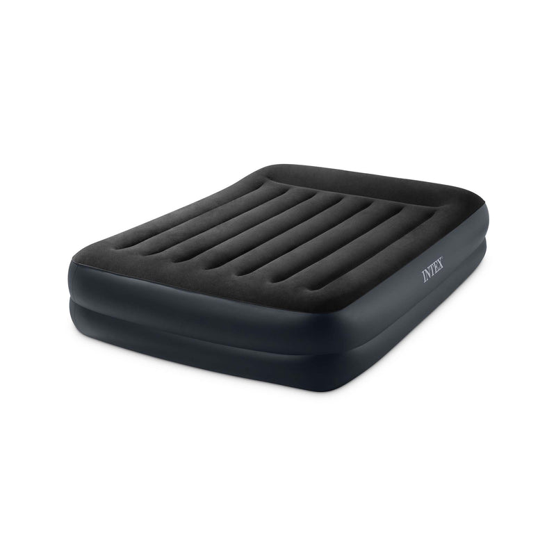 Intex Materasso Dura-Beam Pillow Rest Raised Matrimoniale, con Pompa Elettrica Incorporata, 152x203x42 cm