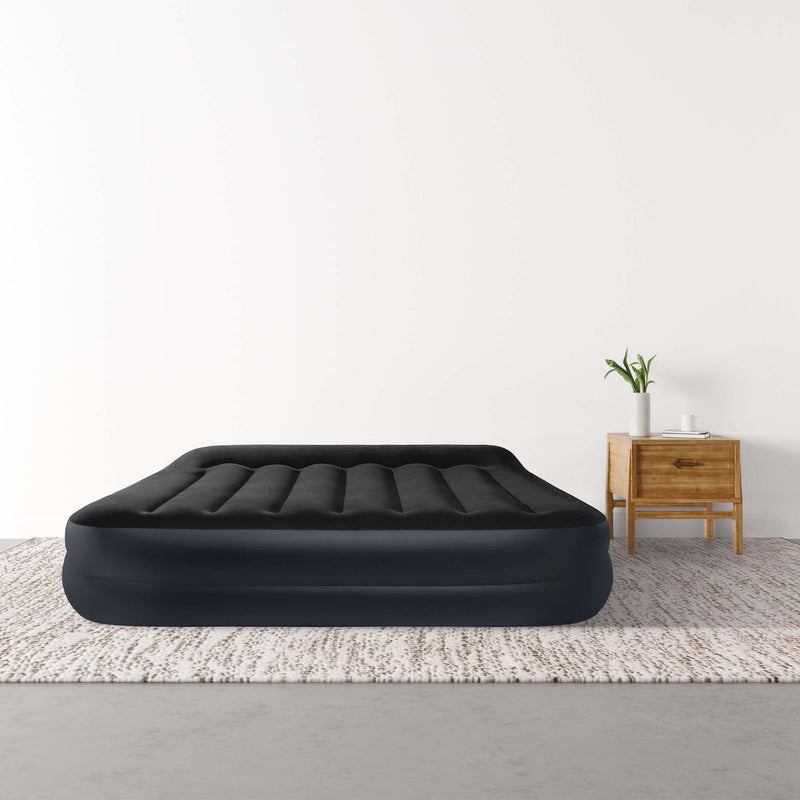 Intex Materasso Dura-Beam Pillow Rest Raised Matrimoniale, con Pompa Elettrica Incorporata, 152x203x42 cm