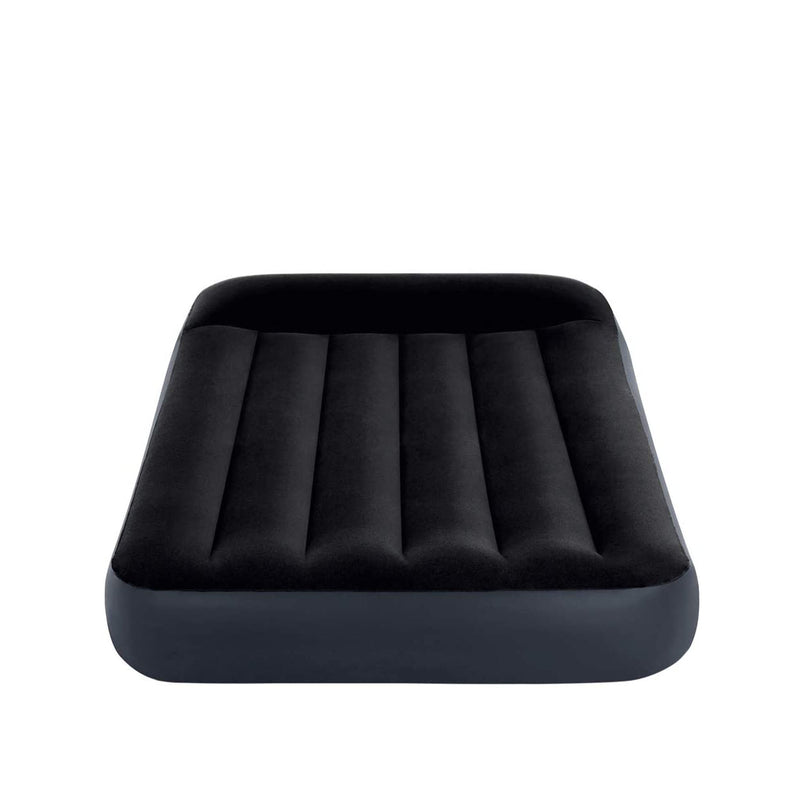 Intex Materasso Gonfiabile Dura-Beam Pillow Rest Singolo, con Pompa Elettrica Incorporata, PVC, Nero, 99x191x25 cm