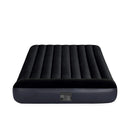 Intex Materasso Gonfiabile Dura-Beam Pillow Rest Matrimoniale con Pompa Elettrica Incorporata, PVC, Nero, 152x203x25 cm