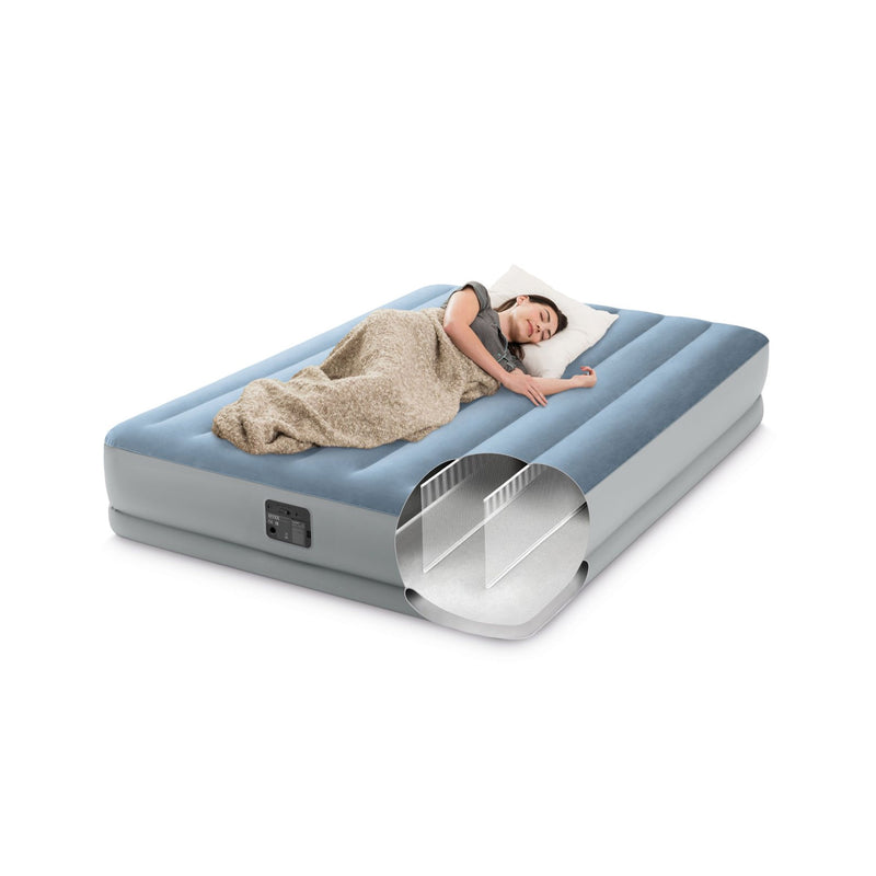 Intex Materasso Matrimoniale Autogonfiante, con Pompa USB, Dura-Beam Mid-Rise Comfort, 152x203x36 cm