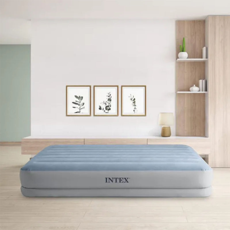 Intex Materasso Matrimoniale Autogonfiante, con Pompa USB, Dura-Beam Mid-Rise Comfort, 152x203x36 cm