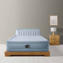 Intex Materasso Gonfiabile Matrimoniale Plush Headboard con Testiera, con Pompa Elettrica Incorporata, 152x236x86 cm
