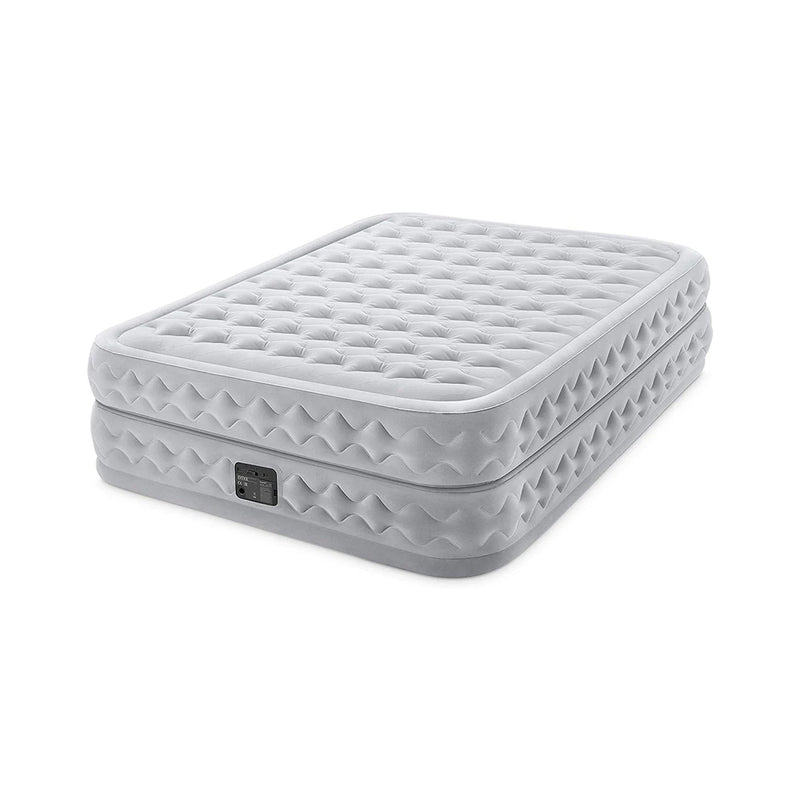 Intex Materasso Gonfiabile Dura-Beam Supreme Air-Flow, con Pompa Elettrica Incorporata, PVC, Bianco, 152x203x51 cm