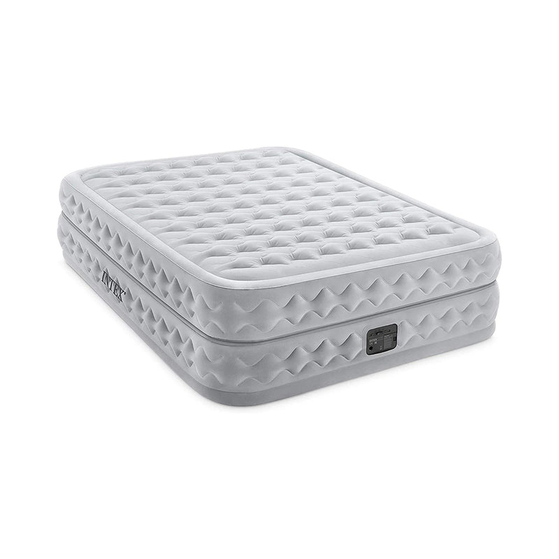 Intex Materasso Gonfiabile Dura-Beam Supreme Air-Flow, con Pompa Elettrica Incorporata, PVC, Bianco, 152x203x51 cm